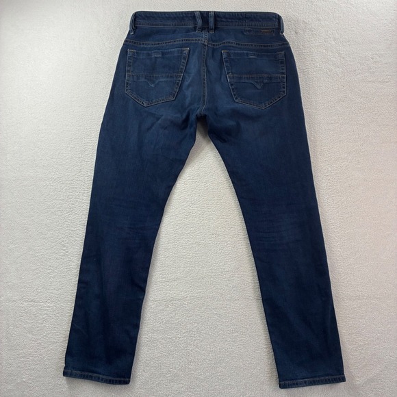 Diesel Thommer Jeans Men 32x30 Blue Slim Skinny Faded Whiskered Streetwear Denim - Picture 2 of 7